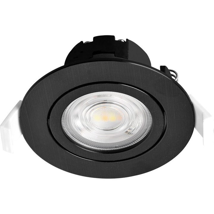 Spot LED 7W, 630LM, 3000/4000/6500K, NEGRU, Ø 85MM