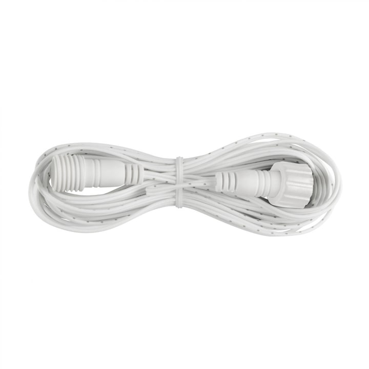 Cablu Prelungitor - pentru Ghirlande cu LED - IP44 - 5 m - Alb