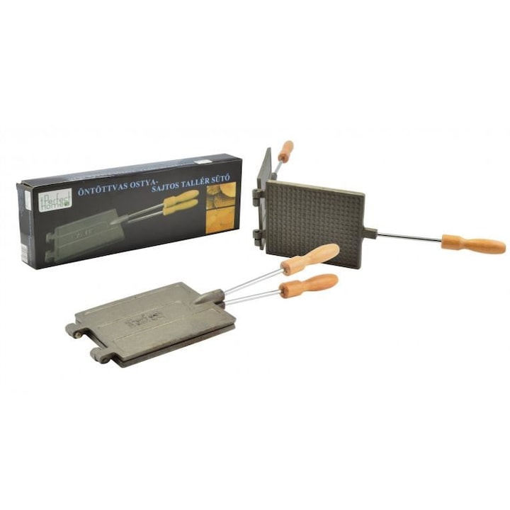 Prajitor wafe/saratele, fonta, cu maner, 16.3x13 cm, Perfect Home