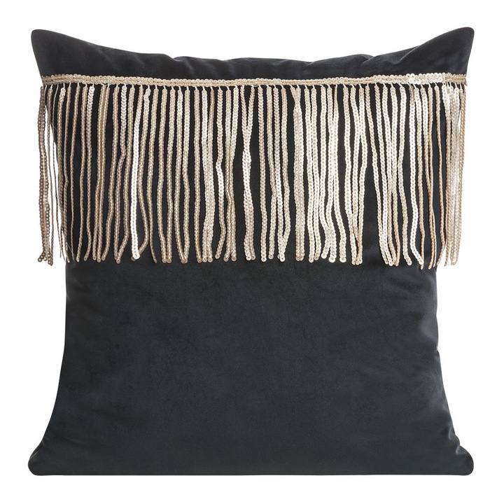 Fata de perna decorativa jasper 45x45 Eurofirany negru/auriu