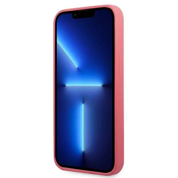 Husa Karl Lagerfeld KLHCP13XSLMP1PI compatibila cu iPhone 13 Pro Max, Silicone Plaque, Fucsia