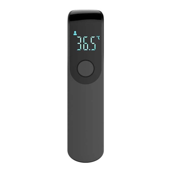 Termomentru digital cu senzor infrarosu profesional cu o precizie exacta, fara contact, pentru corp, casa sau obiecte, Negru