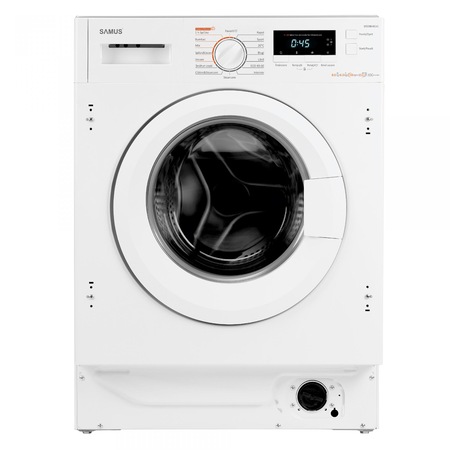 Masina de spalat rufe cu uscator incorporabila Samus WSDDBI-86141, 8 kg Spalare,6 kg Uscare, 1400 RPM, Clasa energetica B, Afisaj LCD, 16 programe, Program Jeans/Sport/Eco/Rapid, Control antispuma, Alb