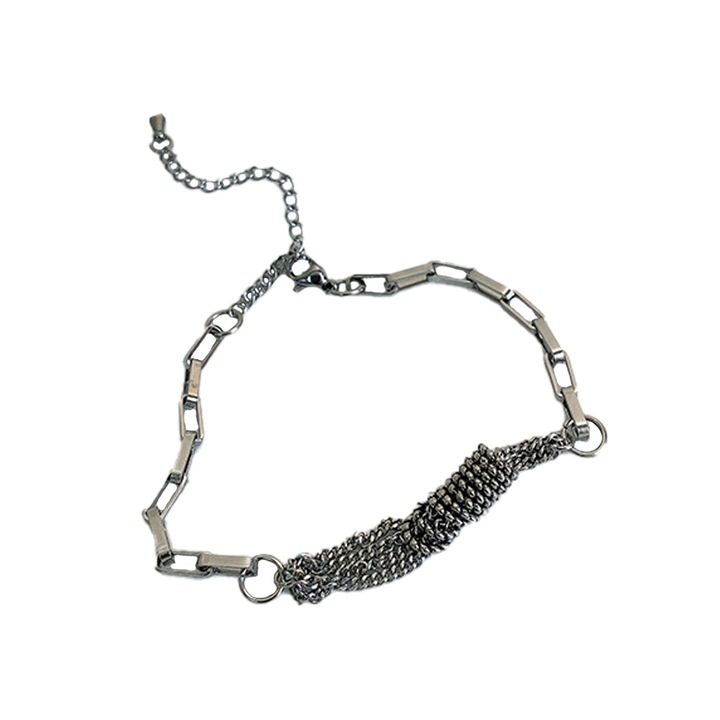 Karkötő 4086 titán, Sic Moda, ezüst, 3 mm, hossza 17 cm