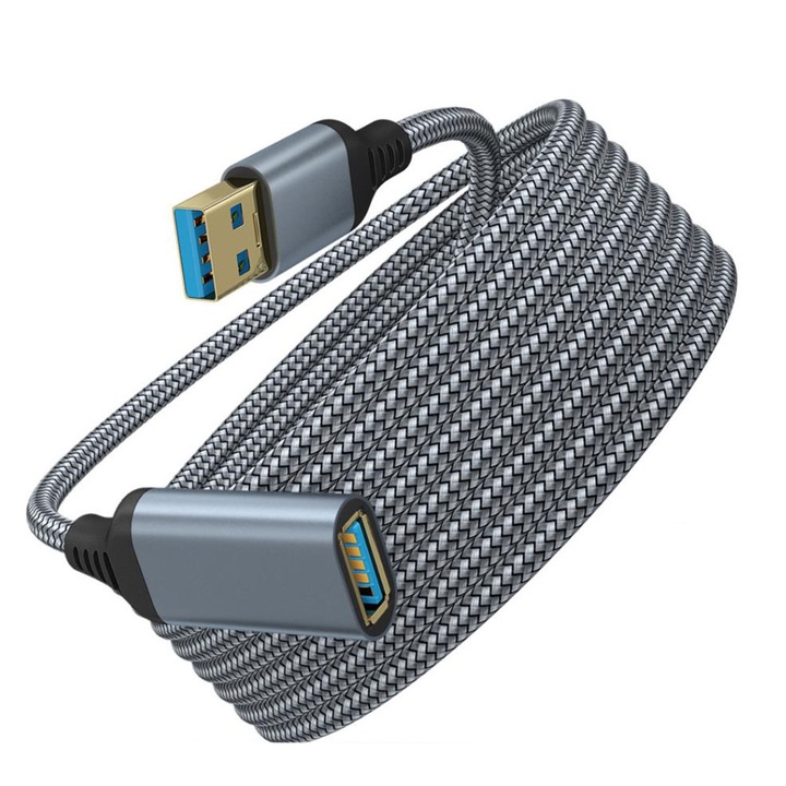 Cablu de prelungire USB 3.0, 0.5m, Gri