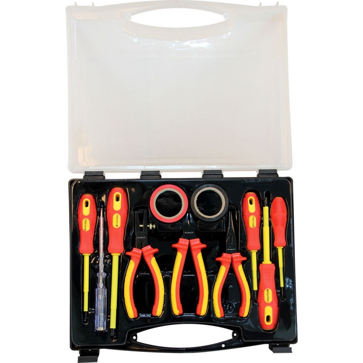 E.NEXT International Electrotechnical Group Szigetelt csavarhúzó készlet, Acél, Többszínű, 11 db