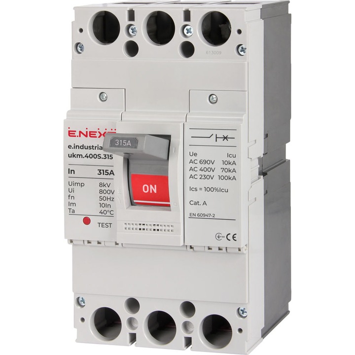 Автоматичен прекъсвач E.NEXT International Electrotechnical Group, С регулируем обхват, 400S.300, 3р, 300А, Бял