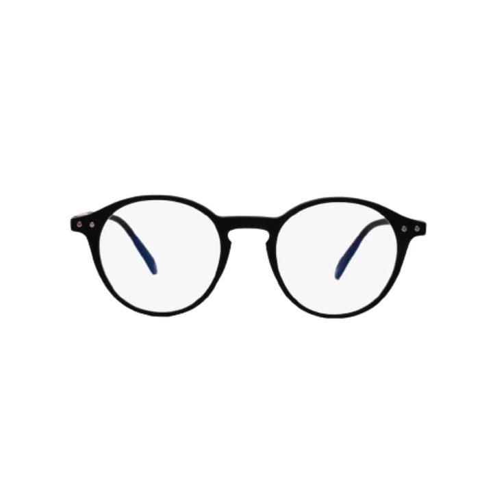 Очила за компютърна защита, антирефлексни, Luca UVAllBlue™ лещи Rhein®, Muunel®, кръгли, унисекс, черна рамка, без диоптър