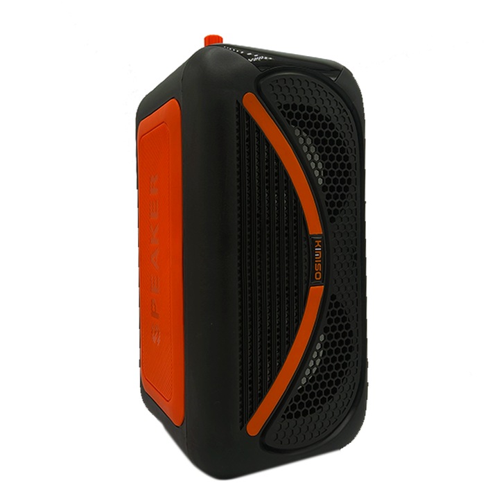 Difuzor karaoke portabil, Kimiso, 8 W, microfon, negru/portocaliu