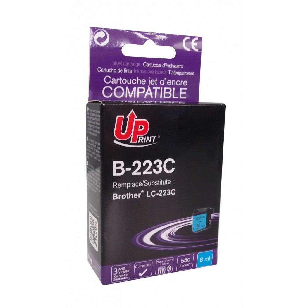 Cartus cerneala UPRINT BJ223CUP Cyan, 8 ml, compatibil LC223C