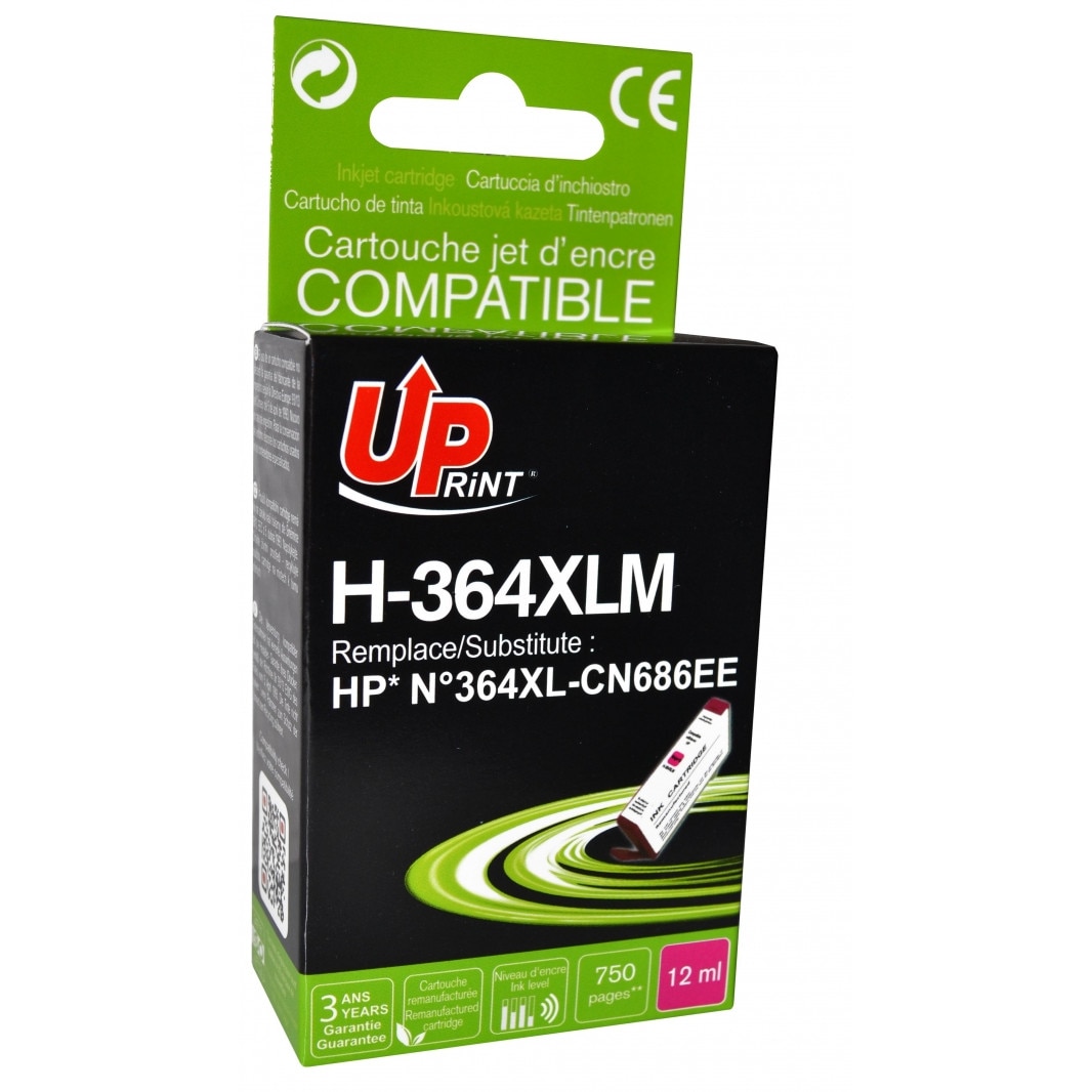 Cartus cerneala UPRINT HJ364XLMUP Magenta, 12 ml, compatibil CB324/CN686
