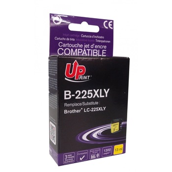 Cartus cerneala UPRINT BJ225XLYUP Galben, 13 ml, compatibil LC225XL-Y Cartus cerneala UPRINT BJ225XLYUP Galben, 13 ml, compatibil LC225XL-Y