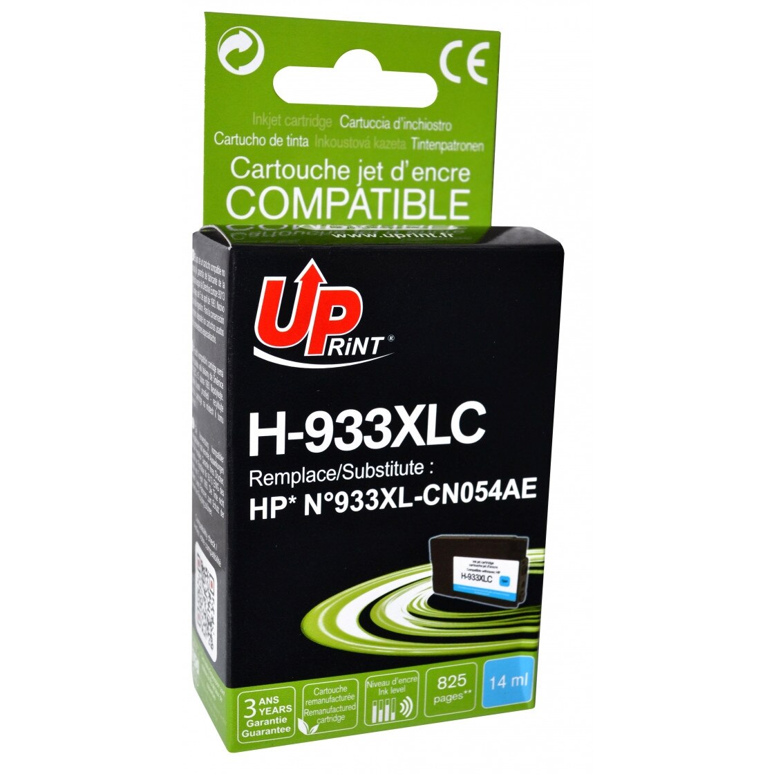 Cartus cerneala UPRINT HJ933XLCUP Cyan, 14 ml, compatibil CN054