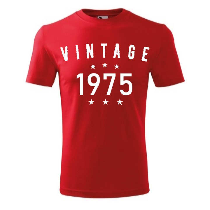 Tricou barbati personalizat, rosu, "Vintage 1975", XL