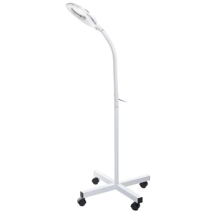 Lampa profesionala cu lupa si suport BS, BR-663G, LED, 10W, 147cm, Alb
