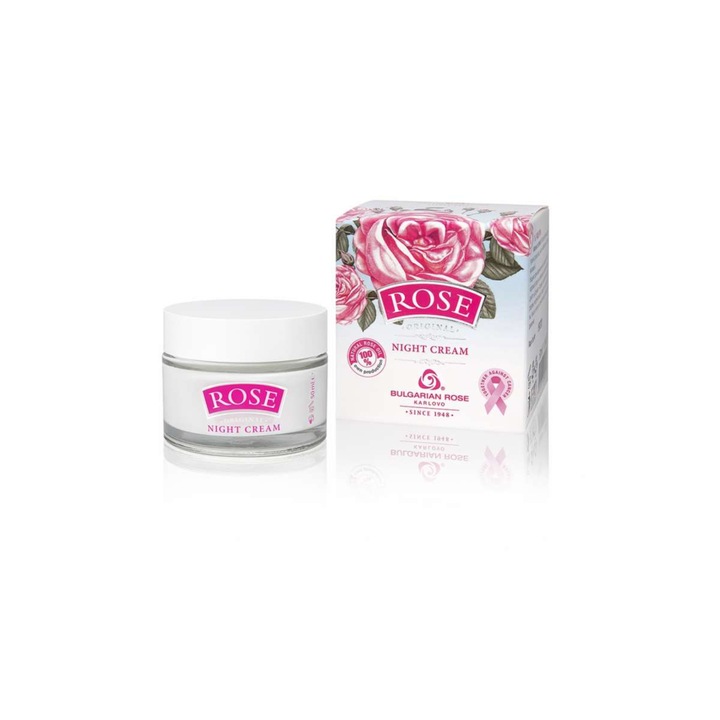 Crema de noapte, Bulgarian Rose, Cu trandafir natural, 50ml