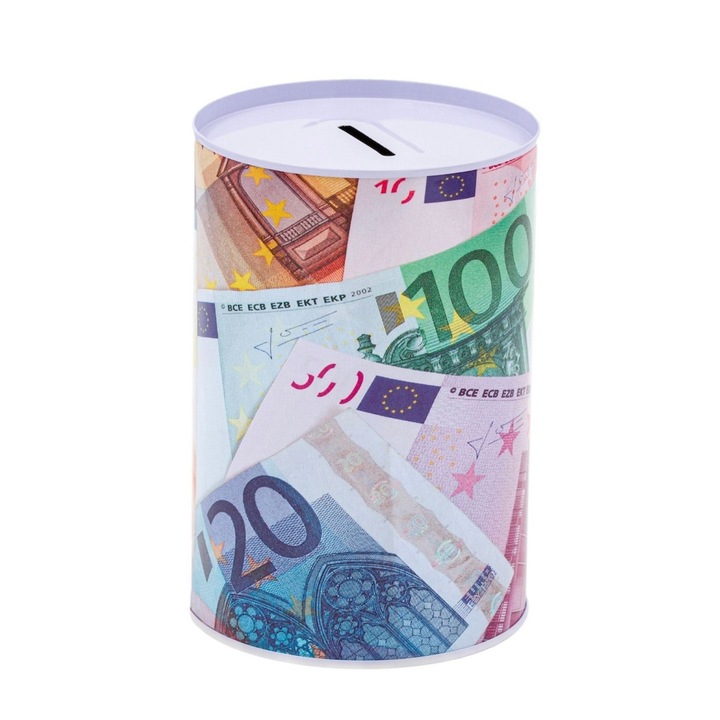 Касичка Модел на евро банкнота, Кали, Метал, Sferique, 10x15 см