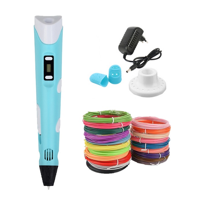 Молив 3D, Chigoods, ABS, PLA, 230 C, 12V, 1.75 mm, Син