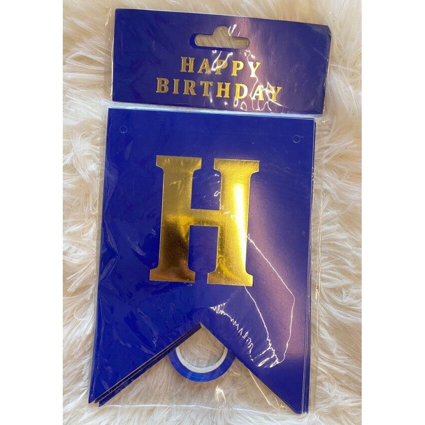 Happy Birthday Papierbanner – Recycelbar, 2,6 Meter Lang, In Blau Mit Modernem Design – Perfekt Für Geburtstagsdeko