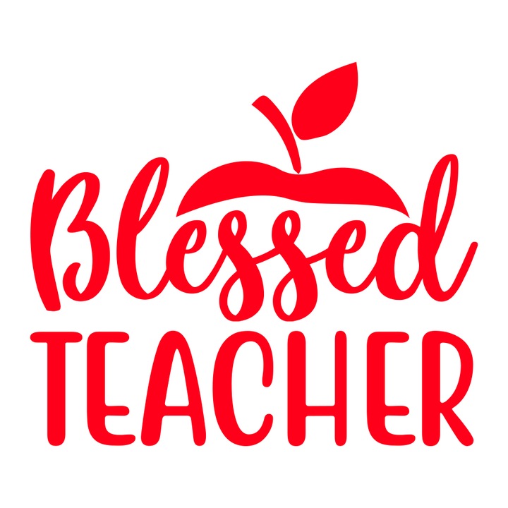 Sticker decorativ pentru perete, Blessed teacher v1, 50x35cm, rosu