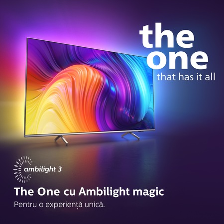 Televizor Philips Ambilight The One LED 43PUS8507, 108 cm, Smart Android, 4K Ultra HD, Clasa G