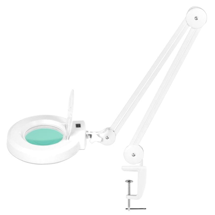 Козметична настолна лампа с лупа Activeshop, S5, 5 диоптъра, 12W, бяла