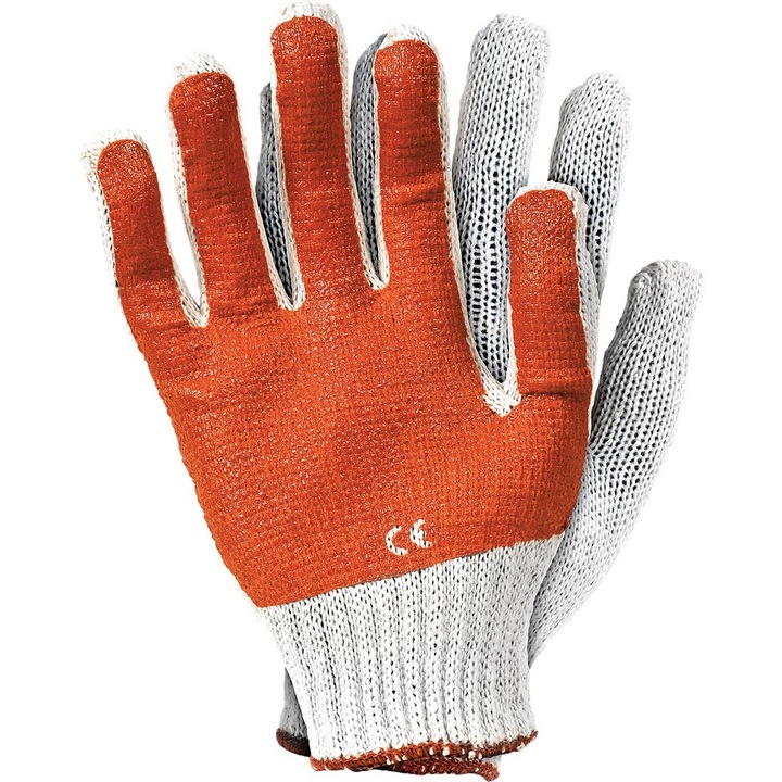 Manusi de protectie RRP, PVC/Latex, Alb/Portocaliu, XL