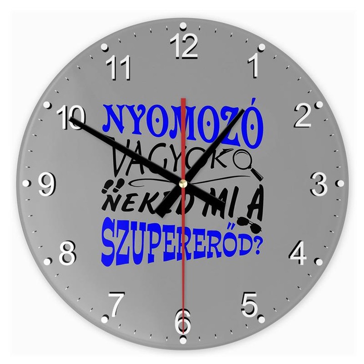 Detective Super Power Circle Ceas de sticla Ceas de perete