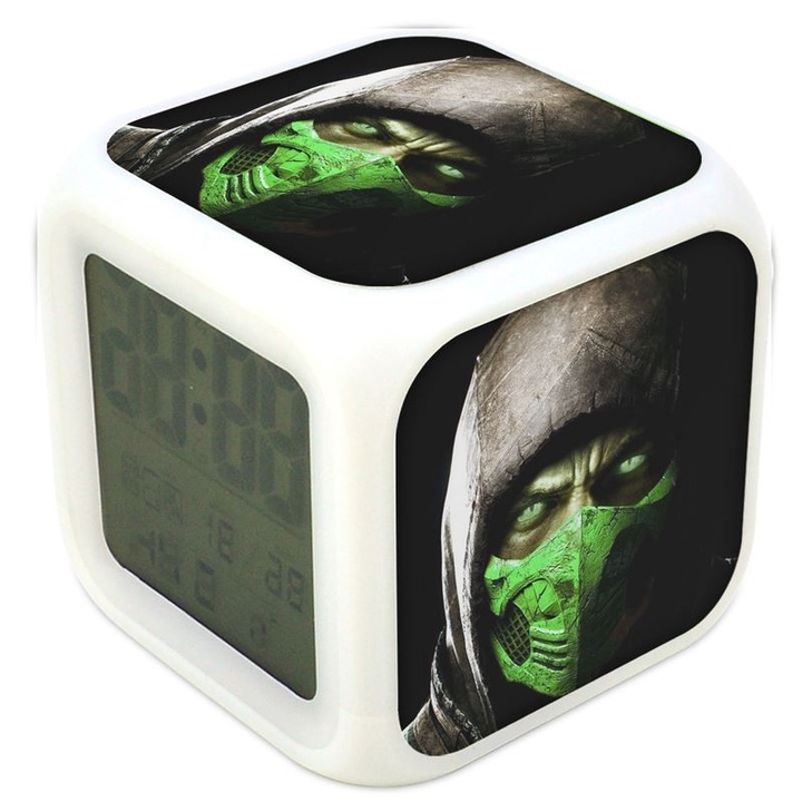 Termometru cu ceas cu alarma iluminat cu schimbare de culoare Mortal Kombat 17