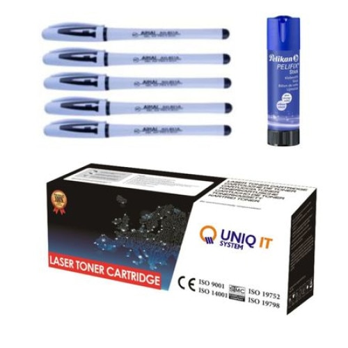 Cartus toner compatibil Samsung MLT-D1042S - ML1660, 1665, 1666, 1670, 1674, 1677, 1678, SCX3200, 3205, 3217, 1860 - 1500 pagini + Lipici PELIKAN 40 G + 5 Pixuri cu gel Aihai negre