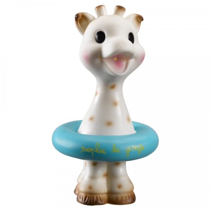 Jucarie baie Vulli, Girafa Sophie cu colac, bleu