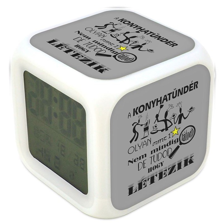 Zana bucatariei ca 1 stea 1 termometru cu ceas desteptator cu lumina schimbatoare de culoare