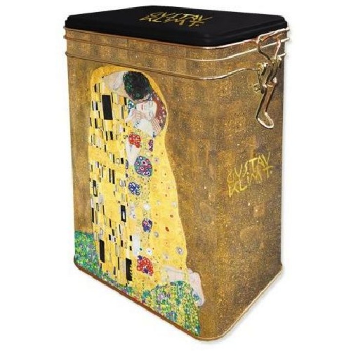Csatos fémdoboz, dombornyomott, 11x18x7,4cm, Klimt: The Kiss
