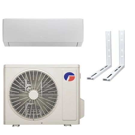 Set Aer conditionat Gree Pulsar 12000 BTU, Clasa racire A++ / Incalzire A+, Wi-Fi, Inverter R32, Kit instalare inclus si Console pentru unitate exterioara aer conditionat, 430 x 360 mm, grosime 1.5 mm, 7000 - 12000 BTU, Alb