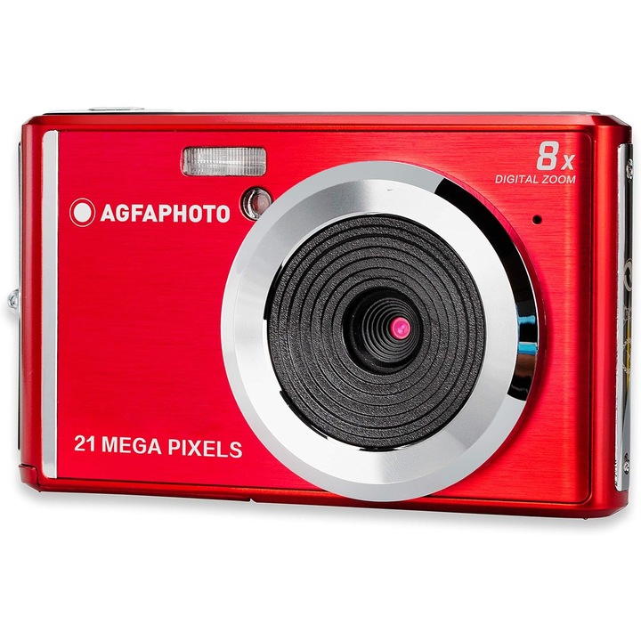 Camera foto digitala AgfaPhoto DC5200 21MP HD 720p, Rosu