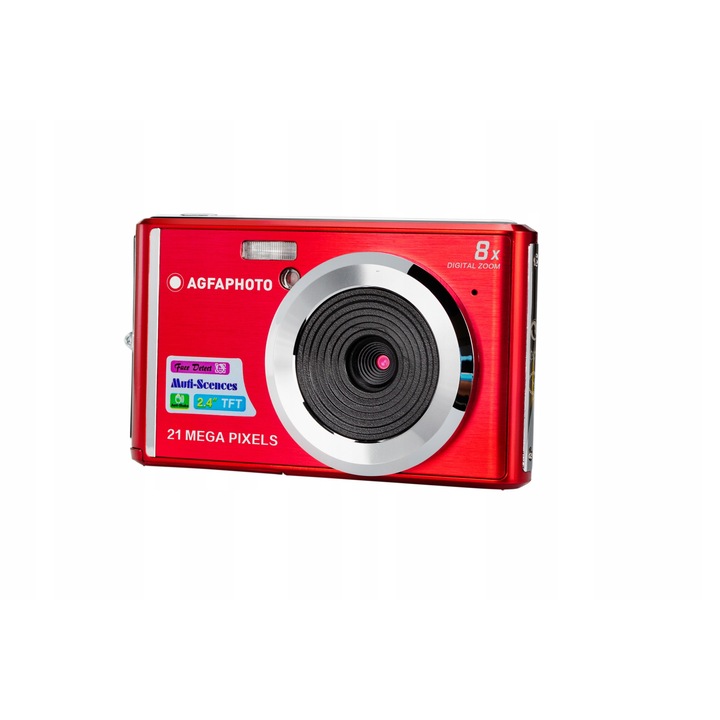Цифров фотоапарат AgfaPhoto, DC5200, 21MP, HD 720p, Червен