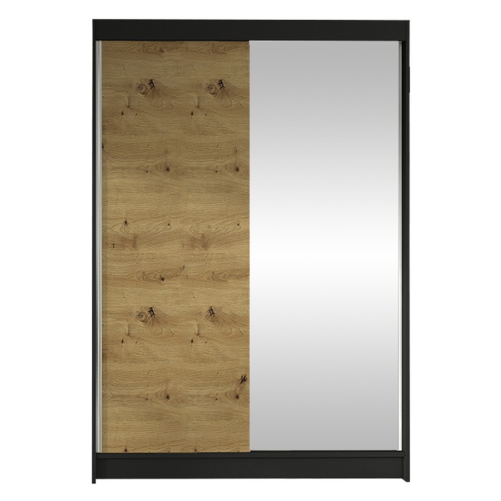 Dulap Parys I, MIRJAN24, negru + stejar artisan, 120x200x58 cm