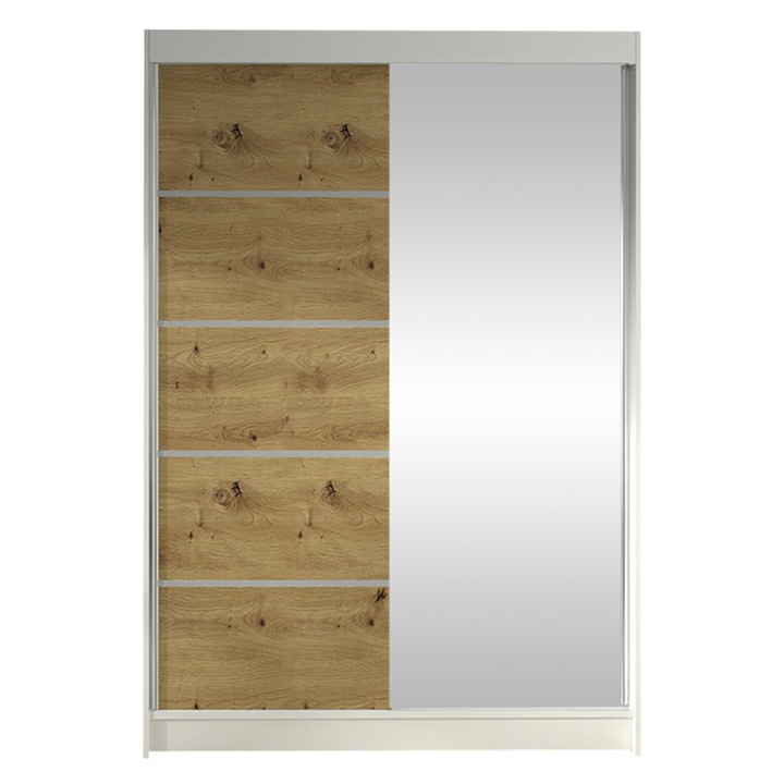 Dulap Parys III, MIRJAN24, alb + stejar artisan, 120x200x58 cm