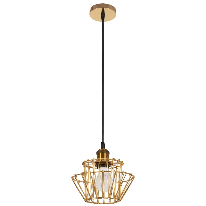Lustra Tavan Gold 1 sursa E27 40W Metal diametrul abajurului reglabil 36-20 cm