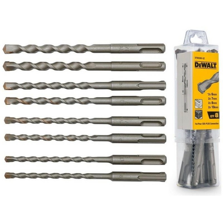 Set burghie SDS Plus, 6-10 mm, Dewalt