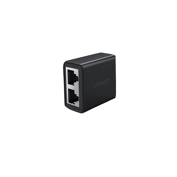 Сплитер Ugreen, RJ-45 CM210, за UTP кабел, Cat5, 1 x RJ-45 женски към 2 x RJ-45 женски, 100 Mbps, пластмасов материал, черен