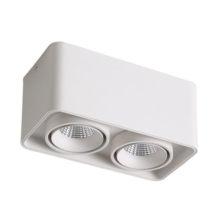Aplica Led Cub, 2X10W (150W), 1800Lm, 4000K, 195X100X100, Alb, Fucida