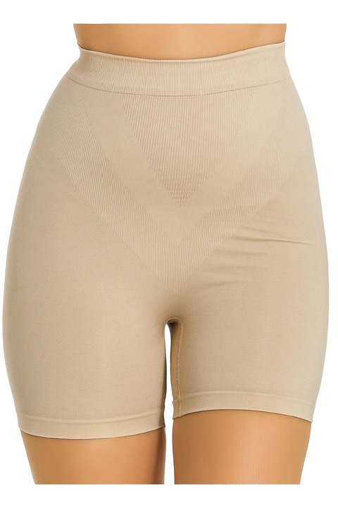 Корсет с оформящ ефект, шорти с висока талия, Бежов, L-XL