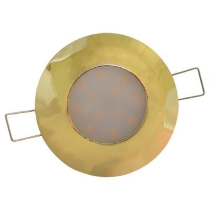 Spot fix cu led pentru rigips, 6w, lumina calda 3000K, diametru 78mm, auriu
