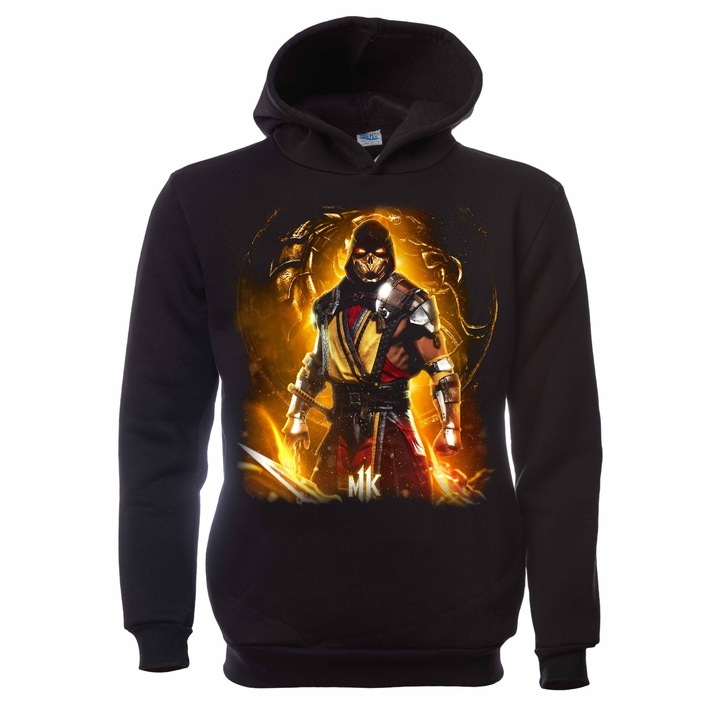 Pulcsi gyerekeknek Printex, Mortal Kombat, Játék, Film, Digitális Nyomtatás, Fekete, 152 cm