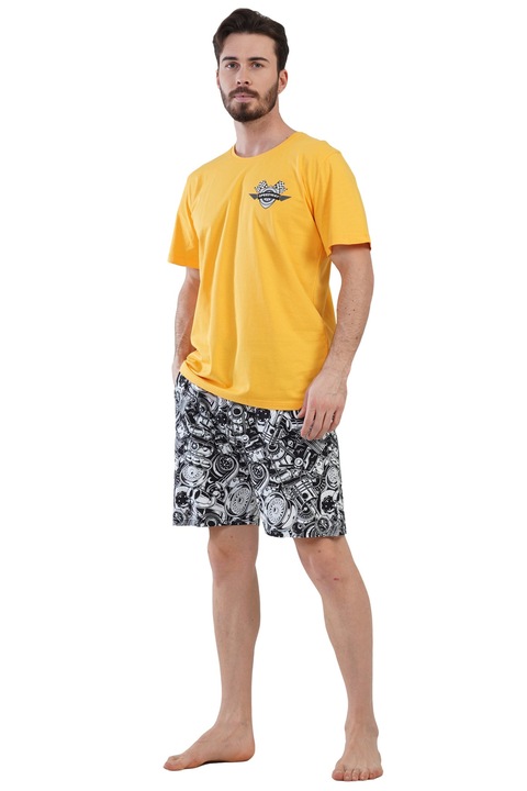 Férfi pizsama, Modell mechanikus mintás nyomatokkal