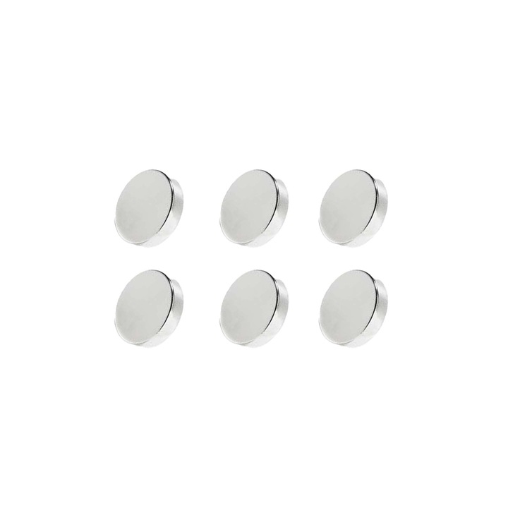 Set 6 magneti, gri, disc, simplu, 10mm X 3 mm, Dalimag
