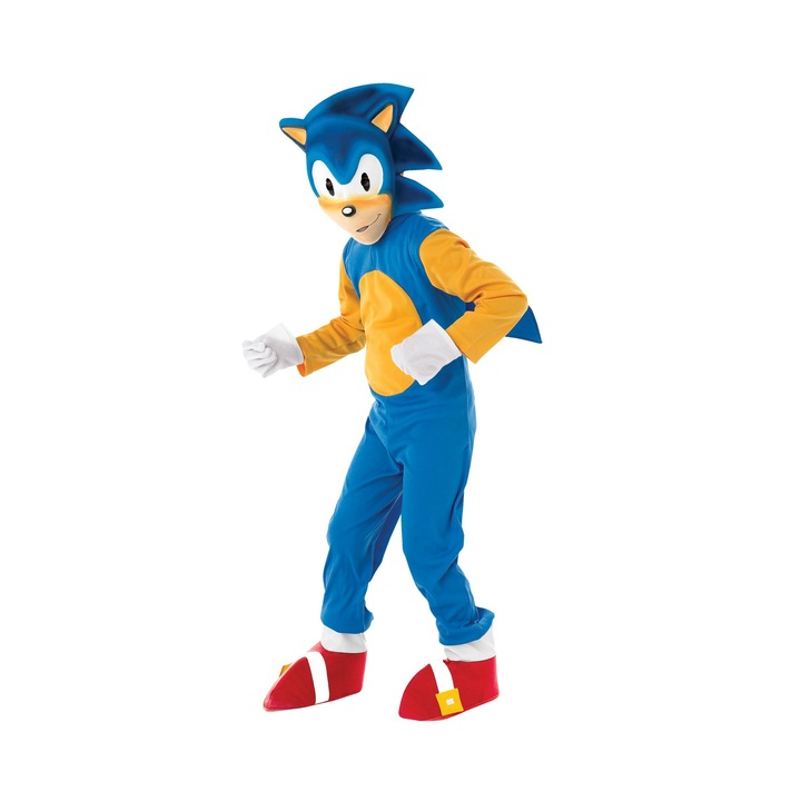 Costum albastru ariciul Sonic, marimea S, 3-4 ani, Rubies