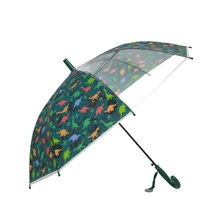 Hosszú automata pvc esernyő gyerekeknek PAMI, U-S621-342, 50 cm, 8 küllős, 54 cm, Zöld
