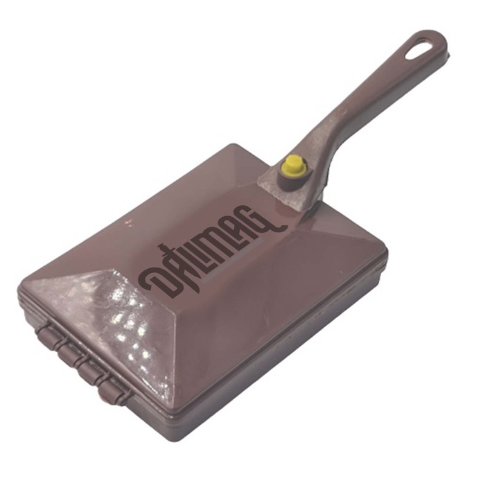 Perie de covor, 3 role, model simplu, maner detasabil, 16 x 12 cm, maro, Dalimag